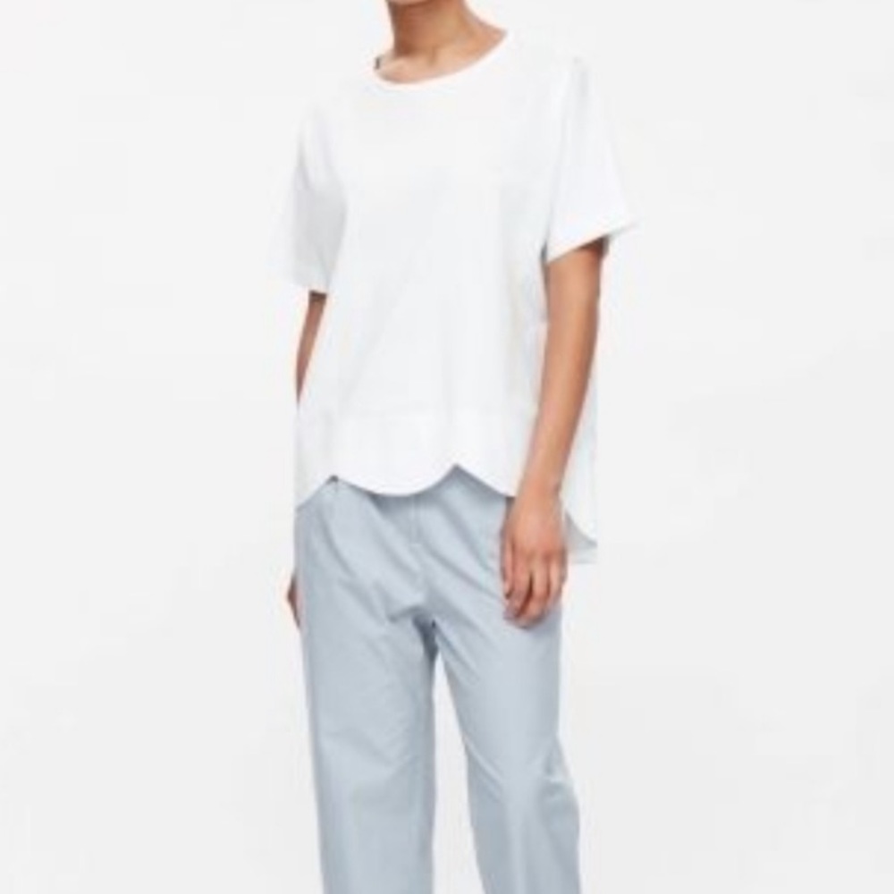 COS High-low scalloped shirt